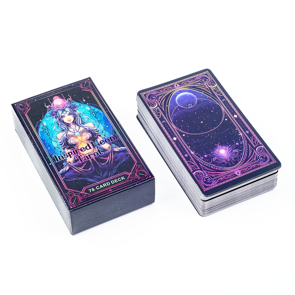 Tarot Deck With Guidebook - Jeu de tarot inspiré du néon,